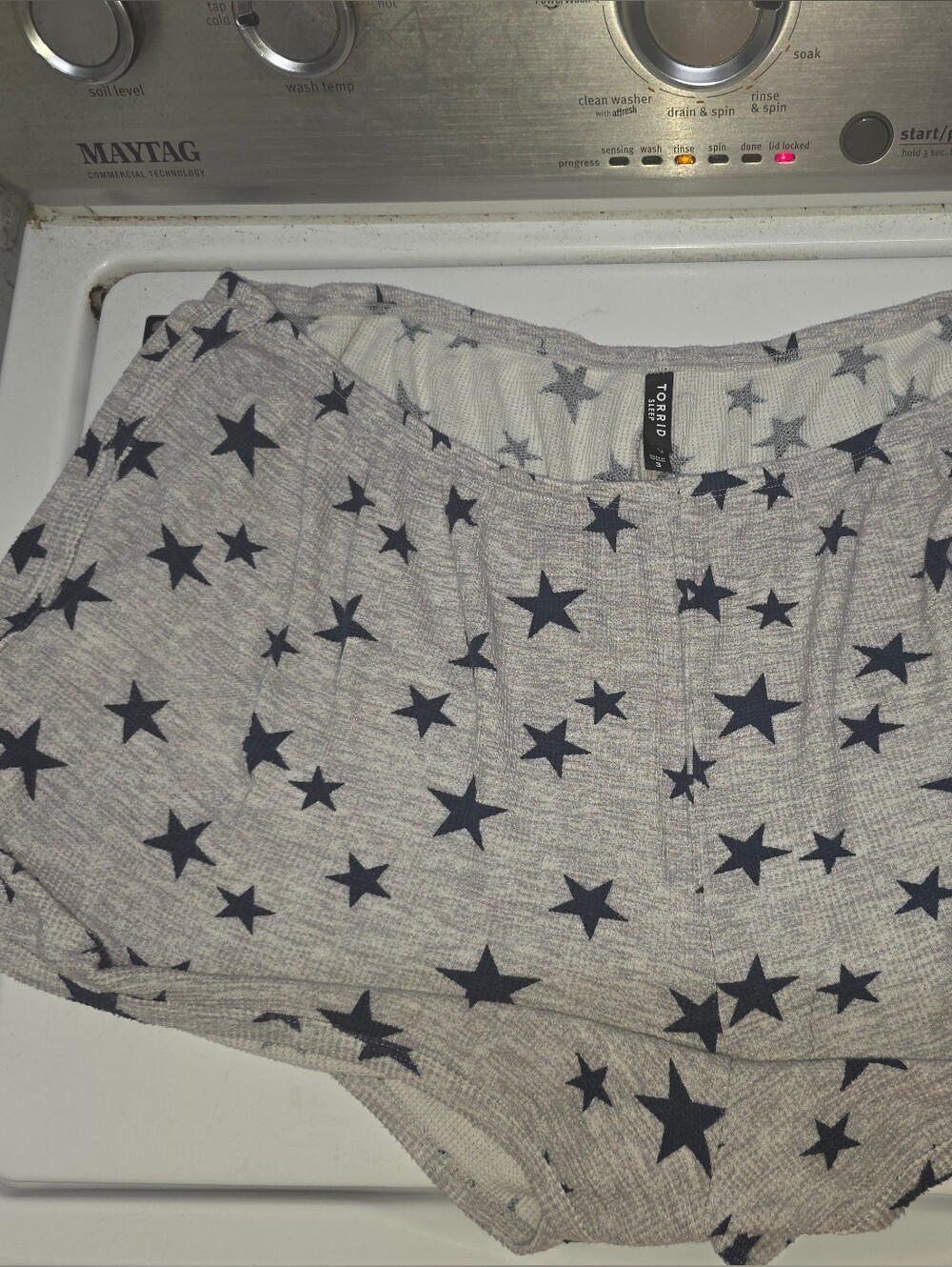 torrid Gray Star-Print Waffel Knit Sleep Short 3X